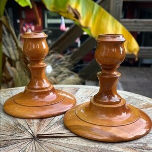 Vintage Wooden Candle Holders